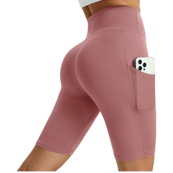 Women's High Waisted Biker Shorts 5 Pack - Tummy Control Yoga with Pockets 2XL - Picture 6 of 7